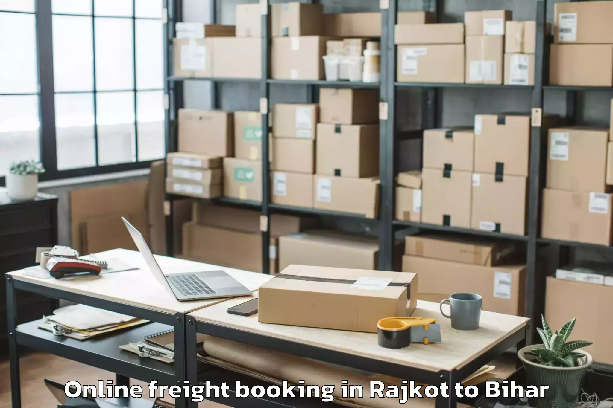 Top Rajkot to Chakia Online Freight Booking Available